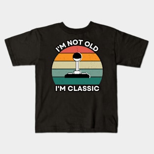 I'm not old, I'm Classic | Joystick | Retro Hardware | Vintage Sunset | '80s '90s Video Gaming Kids T-Shirt